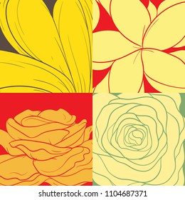 Flower Background with 2 color in vector Illustration