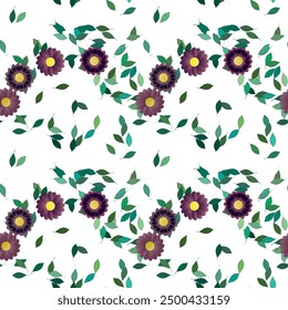 Fondo de flores, fondos de la naturaleza, ramo de flores, Vector de arte, patrón de Vector sin fisuras, fondo de pétalos, patrón floral sin fisuras, hojas aisladas, patrón de pétalos, Formas de Vector