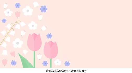 floraler Hintergrund. Helle Frühlingsblumen pastellfarben Blumen Blumenkarte. Vektorgrafik.
