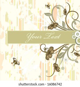 Flower background with butterfly