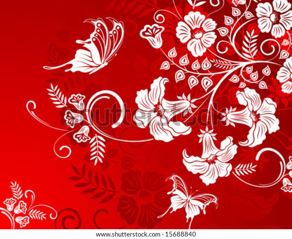 Flower Background Butterfly Element Design Vector Stock Vector Royalty Free 15688840 8771