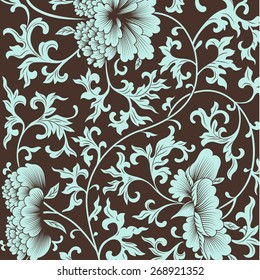 Flower background in chinese style. Vector illustration