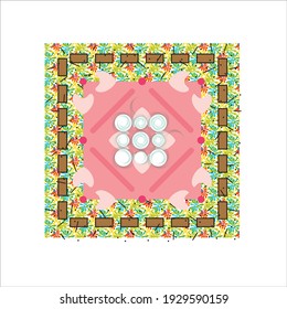 Flower Background With Colorful  Pattern Vector