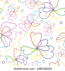 Flower background, colorful. Seamless pattern. Vector illustration. Elegant and decoration. 