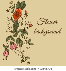 flower background, design flyer brochure design. samples vector of flyers, invitations, brochures, covers