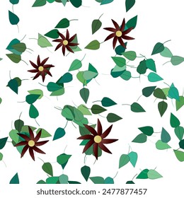 Fondo de la flor, diseño de fondo, forma de hoja, adornos de Vector, Vector sin costura, Vector floral, flor de patrón, textura sin costuras, naturaleza de fondos, flores de primavera, Fondo de pantalla sin costura