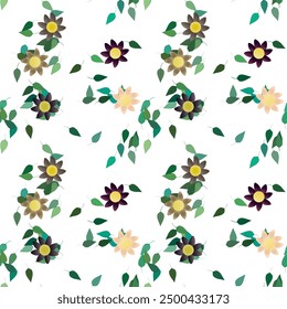 Hintergrund, Hintergrunddesign, Naturhintergründe, Blumen Frühling, Blumen Vektorgrafiken, nahtloses florales Muster, Blatthintergrund, Vektorgrafik, Ornamente Vektor, Blumen Strauß