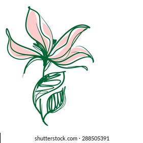  Flower background for design with a tulip  
