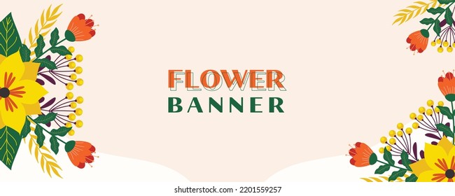 Flower background design. Vector banner flower template design