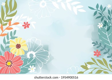 flower background for design. Vector design templates in simple modern style with copy space for text, flowers and leaves - wedding invitation backgrounds and frames, social media stories wallpapers.