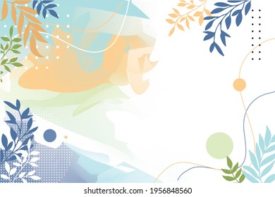 flower background for design. Vector design templates in simple modern style with copy space for text, flowers and leaves - wedding invitation backgrounds and frames, social media stories wallpapers.