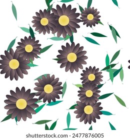 Fondo de la flor, diseño floral, Vector de flores, adornos Vector, silueta de la hoja, Formas de Vector, hoja aislada, fondos de la naturaleza, patrón de la hoja, flores primavera, fondo sin costuras