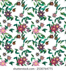 Fundo da flor, design floral, padrões sem costura, vetor de ornamento, padrão de flores, verão de fundo, folha isolada, fundo de folhas, vetor de flor, vetor de folhas, projeto de padrão