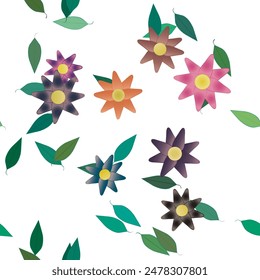 Fondo de la flor, fondo floral, silueta de la hoja, diseño del Vector, forma de la hoja, flores aisladas, patrón de fondo, Vector de las hojas, flores del Vector, patrón floral sin costuras