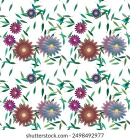 Fondo floral, patrones florales, fondo abstracto, patrones de flores, Vector sin patrón, ornamentos Vector, hojas aisladas, ramo de flores, fondo floral, textura sin costuras