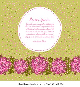 Flower background. Floral vector card.