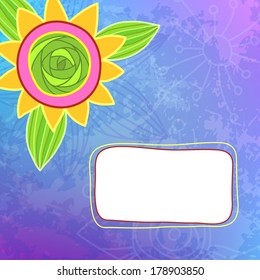 Flower background. Floral vector card. 