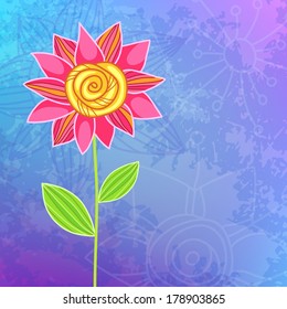 Flower background. Floral vector card. 