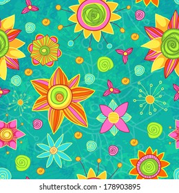 Flower background. Floral vector card. 