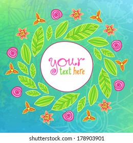 Flower background. Floral vector card. 