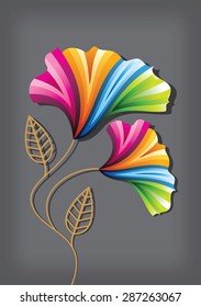 Flower background with flowers. Card  Design