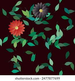 Flor de fondo, flores aisladas, textura de la hoja, flores de primavera, pétalos de fondo, patrón de Vector, fondo floral, ramo de flores, diseño de fondo, Formas de Vector, textura sin costuras