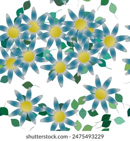 Fondo de flores. Flores y hojas sin costuras patrón de Vector ornamental.