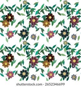 Fundo da flor, padrão das flores, fundo da folha, aquarela das flores, fundo floral, vetor do ornamento, vetor sem costura, buquê de flores, textura da folha, textura sem costura, fundo do padrão
