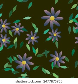 Fondo de la flor, patrones de las flores, Vector sin costuras, silueta de la hoja, hoja aislada, acuarela de las flores, diseño de patrón, diseño floral, patrón de ornamento, fondos de la naturaleza