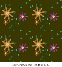 Fundo da flor, padrões de flores, flores vetoriais, padrão floral sem costura, flores primavera, folhas isoladas, projeto de padrão, projeto de vetor, fundo sem costura, vetor de folhas
