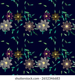 Fundo da flor, padrões de flores, vetor de flores, fundos vetoriais, vetor abstrato, vetor sem costura, padrões sem costura, folha isolada, padrão pétalas, buquê de flores, padrão ornamental