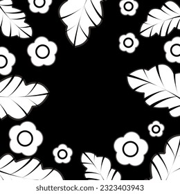 flower background flowers small leaves leaves black and white cute background