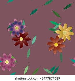 Fondo de la flor, Vector de flores, Vector floral, diseño de Vector, Vector de patrón sin fisuras, textura sin fisuras, patrón de adorno, patrón de pétalos, fondos de la naturaleza, forma de hoja, fondo verano