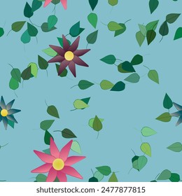 Fondo de la flor, Vector de flores, patrón de adorno, patrón floral sin costuras, textura de fondo, fondo abstracto, forma de hoja, fondo de pétalos, silueta de hoja, fondos de naturaleza