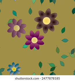 Fondo de flores, Vector de flores, fondo sin costuras, Vector floral, textura de fondo, Formas de Vector, hoja aislada, fondo de patrón, patrón ornamental, silueta de la hoja