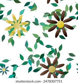 Fondo de la flor, Vectores de flores, ramo de flores, patrón de flores, patrón de pétalos, fondo abstracto, forma de hoja, primavera de flores, Vector abstracto, Vector de patrón, fondo sin costuras