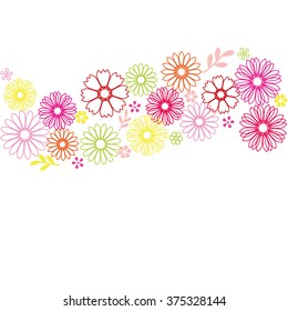Flower background, gerbera and daisy 
