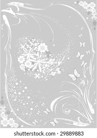 Flower background in Grey