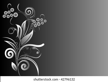 Flower background in grey scale