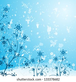 Flower background in grunge style