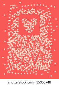 flower background and heart vector Illustration