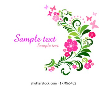 Flower background. Flower isolated on White background. Vector illustration 