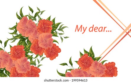 Flower background, isolated on white