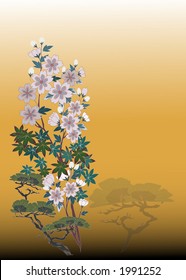 Flower background in Japanese style