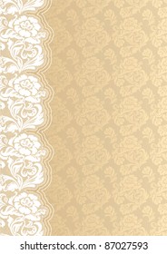 Flower background with lace, vector design element