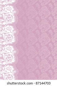 Flower background with lace, vector design element