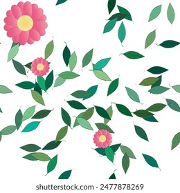 Fondo de la flor, hoja aislada, flores de patrón, Vector de hoja, patrón floral, fondo de pétalos, acuarela de flores, naturaleza de fondos, diseño de patrón, Formas de Vector, patrón sin fisuras