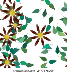 Fondo de la flor, fondo de la hoja, patrón de la hoja, patrón del Vector, Vector sin fisuras, verano del fondo, fondo de los pétalos, fondos de la naturaleza, Fondo de pantalla sin fisuras, diseño del Vector