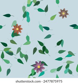 Fondo de la flor, hoja sin costura, fondo de pétalos, patrón de pétalos, Vector de flores, patrón ornamental, forma de hoja, primavera de flores, hoja aislada, diseño de Vector, fondo floral