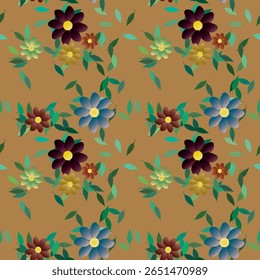 Fundo da flor, folha sem emenda, flores vetoriais, design floral, flores primavera, papel de parede sem emenda, padrão pétalas, fundo sem emenda, forma da folha, isolado folha, vetor folha